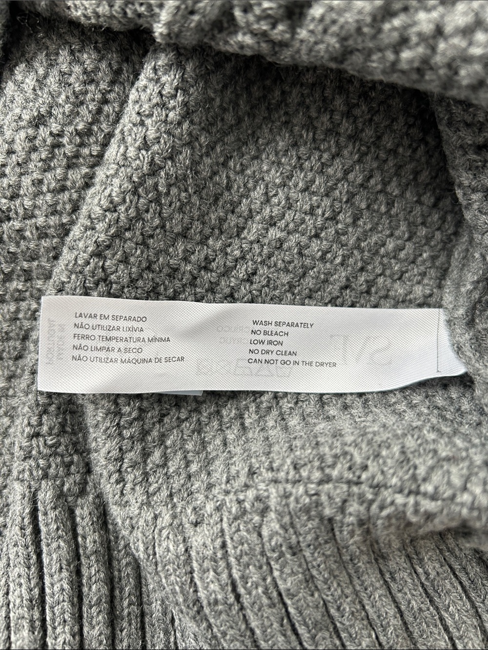 SMF - Shawl Collar Pullover Cable Knit Sweater, Men's XL, Gray, NWT - Picture 5 of 8